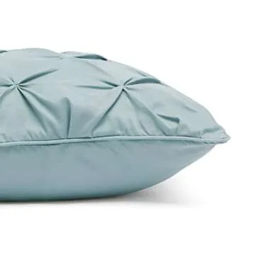 Amazon Basics Queen Size Comforter Sets, All-Season Down-Alternative 3-Piece Bedding Set, Pinch Pleat With Piped Edges Design, Full/Queen Size, Spa Blue