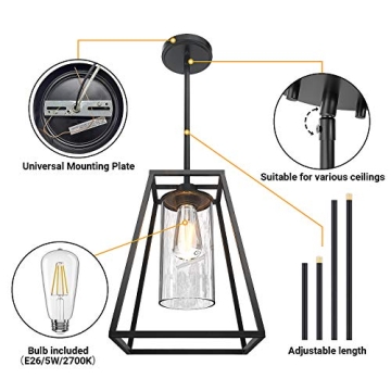 Stylish LityMax Industrial Pendant Light for Home Decor