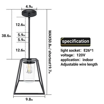 Stylish LityMax Industrial Pendant Light for Home Decor
