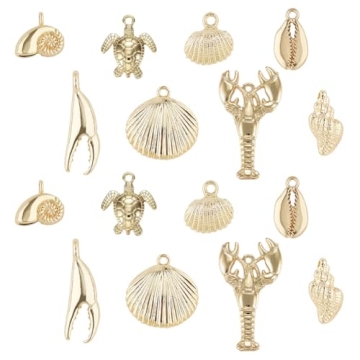 SUNNYCLUE 14K Gold Plated Ocean Charm Set – DIY Jewelry Supplies