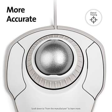 Kensington Orbit Trackball Mouse with Scroll Ring (White) (K72500WW)