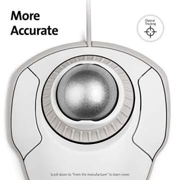 Kensington Orbit Trackball Mouse with Scroll Ring (White) (K72500WW)