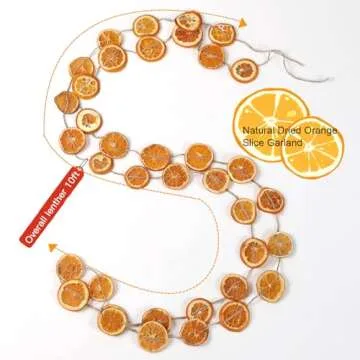 Christmas Decorations, 10ft Dried Orange Slice Christmas Garland, Rustic Orange Garland for Mantle F...