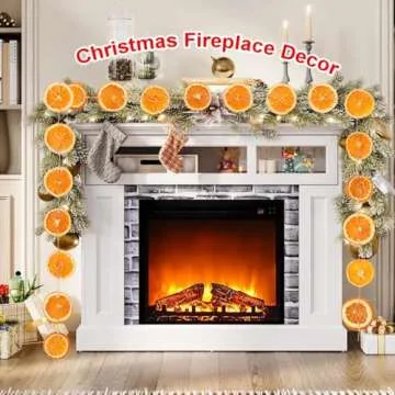 Christmas Decorations, 10ft Dried Orange Slice Christmas Garland, Rustic Orange Garland for Mantle Front Door Fireplace Home Wall Doorway Window Christmas Tree Porch Farmhouse Indoor Decor