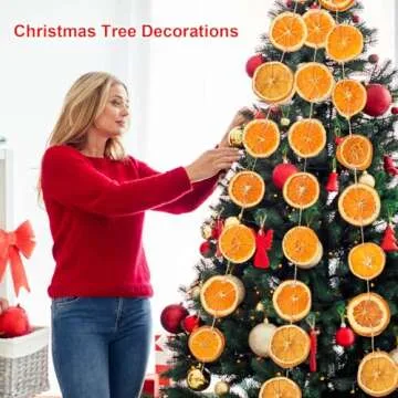 Christmas Decorations, 10ft Dried Orange Slice Christmas Garland, Rustic Orange Garland for Mantle Front Door Fireplace Home Wall Doorway Window Christmas Tree Porch Farmhouse Indoor Decor