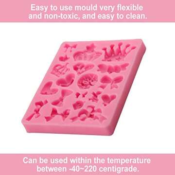 SIMUR 4 Pack Crown Fondant Candy Silicone Molds Bows Crown Heart Mold for Sugarcraft, Cake Decoration, Cupcake Topper, Chocolate, Pastry, Cookie Decor, Jewelry, Clay, Epoxy Resin, Crafting Projects