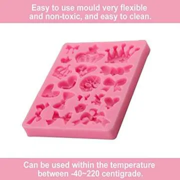 SIMUR 4 Pack Crown Fondant Candy Silicone Molds Bows Crown Heart Mold for Sugarcraft, Cake Decoration, Cupcake Topper, Chocolate, Pastry, Cookie Decor, Jewelry, Clay, Epoxy Resin, Crafting Projects