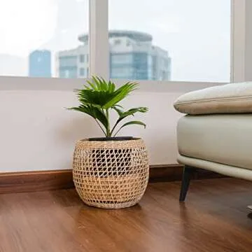 Woven Seagrass Lanterns Set - Boho Decorative Lighting