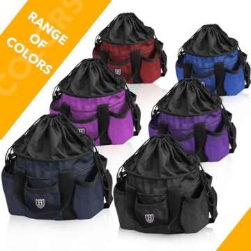 Harrison Howard Versatile Horse Grooming Tote in Black