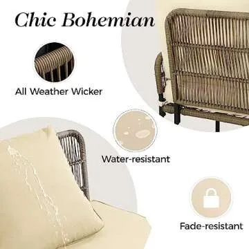 Green4ever Outdoor Sectional Set with Detachable Lounger