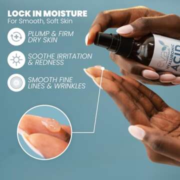Eva Naturals Pure Hyaluronic Acid Serum For Face - Facial Serum - Wrinkles and Fine Lines - Perfect Hydrating Serum for Face and Dry Skin - Pairs with Vitamin C Serum (2 Oz)