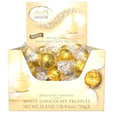 Lindt LINDOR White Chocolate Truffles, 60 Count Treat