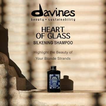 Davines Heart of Glass Silkening Shampoo for Blonde Care, 3.04 fl. oz. (Pack of 1)