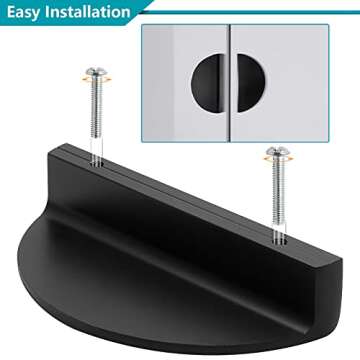 Zorfeter 2-1/2 inch Drawer Pulls, 4PCS Matte Black Half Moon Cabinet Pull Handles Semicircle Knobs with Screws for Kitchen Cupboard Bedroom Furniture Door (Length: 3.74")