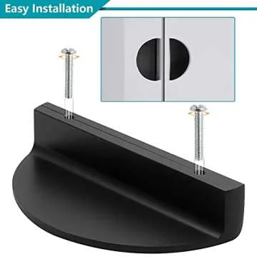 Zorfeter 2-1/2 inch Drawer Pulls, 4PCS Matte Black Half Moon Cabinet Pull Handles Semicircle Knobs with Screws for Kitchen Cupboard Bedroom Furniture Door (Length: 3.74")