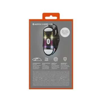 SteelSeries Aerox 5 Wireless - Holey RGB Gaming Mouse - Ultra-lightweight Water Resistant Design - 9 Buttons – Bluetooth/2.4 GHz - 18K DPI TrueMove Air Optical Sensor