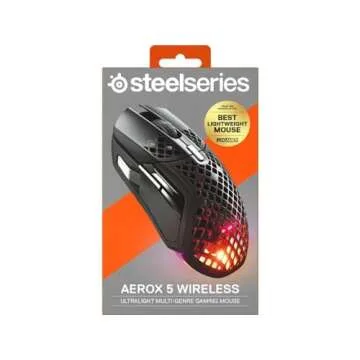 SteelSeries Aerox 5 Wireless - Holey RGB Gaming Mouse - Ultra-lightweight Water Resistant Design - 9 Buttons – Bluetooth/2.4 GHz - 18K DPI TrueMove Air Optical Sensor