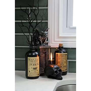 Stylish Black 16-Oz Glass Apothecary Bottles for DIY