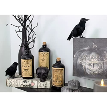 Stylish Black 16-Oz Glass Apothecary Bottles for DIY