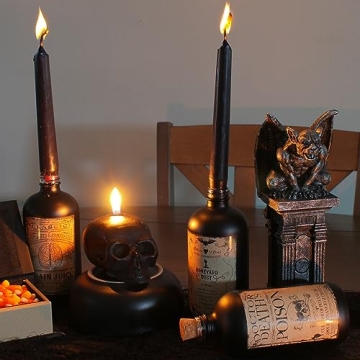 Stylish Black 16-Oz Glass Apothecary Bottles for DIY