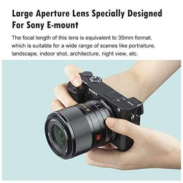 VILTROX 23mm f/1.4 Auto Focus E-Mount Lens Compatible for Sony,Wide Angle Large Aperture APS-C Lens for Sony E-Mount Cameras A6500 A6300 A6100 A9 A7RⅣ A7RⅢ A7Ⅲ A7RⅡ A7Ⅱ A7S A7R…