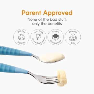 NumNum Toddler Utensils Set - Safe & Ergonomic Kids Silverware