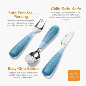 NumNum Toddler Utensils Set - Safe & Ergonomic Kids Silverware