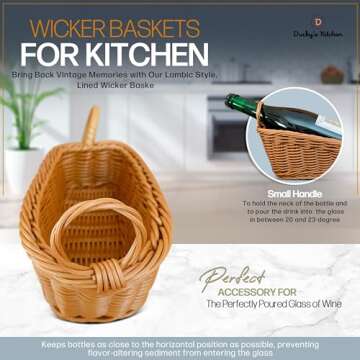 Lambic Wine Basket – Handwoven Lambic Beer Basket – Rustic Wine Serving Basket – Vintage Wine Basket Accessories – Lambic Basket for Restaurants – Serving Basket for Bottles (8” x 6” x 5”)