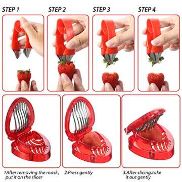 Strawberry Slicer Cutter Set for Effortless Fruit Prep