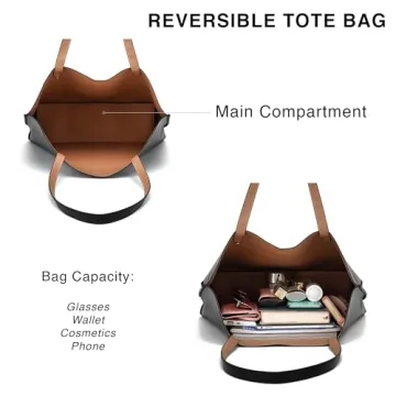 Stylish Scarleton Leather Tote Bag - Reversible & Chic