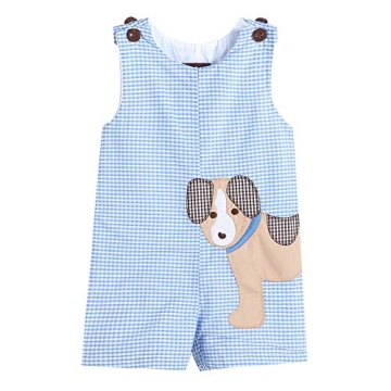Lil Cactus Baby Boys Applique Shortall Overalls Romper