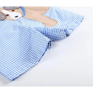 Lil Cactus Baby Boys Applique Shortall Overalls Romper