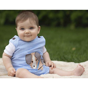 Lil Cactus Baby Boys Applique Shortall Overalls Romper
