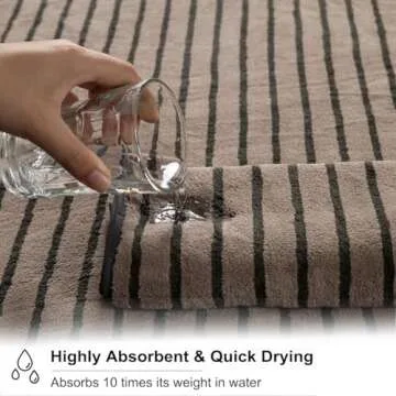 Oversized 4 Piece Cabana Stripe Towels Set Soft Absorbent