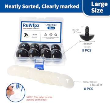 RuWfpz 40mm Large Safety Eyes for Crocheting Amigurumi - Safe & Cute