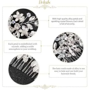 Elegant Rhinestone Wedding Hair Comb for Bridesmaids