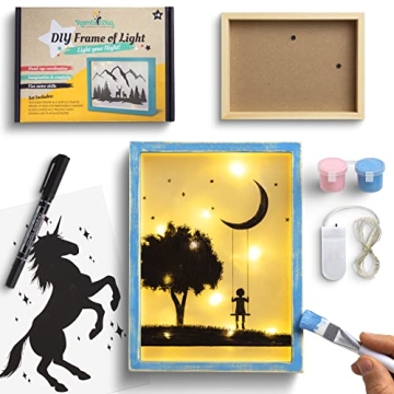ROMI'S WAY DIY Frame Night Light – Crafts for Girls Ages 6-8-12 – Drawing Arts and Crafts for Ki...