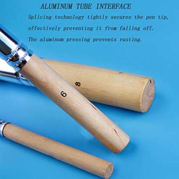 YIUIRUOI 3 Sets of Pig Bristle Brush Set, Art Painting Wooden Brush with Short Handle, Suitable for Oil Painting/Acrylic Painting