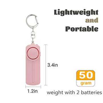 130dB Personal Alarm with LED Light for Women and Kids
