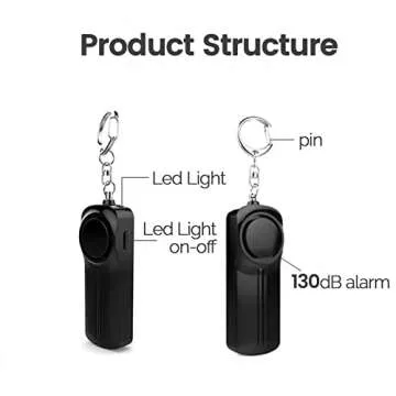 130dB Personal Alarm with LED Light for Women and Kids
