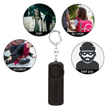 130dB Personal Alarm with LED Light for Women and Kids