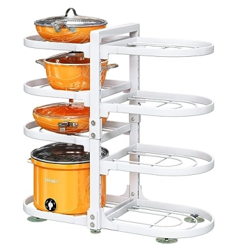 PXRACK Pots and Pans Organizer for Cabinet, 8 Tier Adjustable Pot and Pan Organizer Rack for Kitchen...