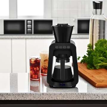 DASH Rapid Cold Brew Maker with VacuPress™ Technology with Glass Carafe for 40 Ounces of Instant Fresh Cold Brew Coffee or Iced Tea