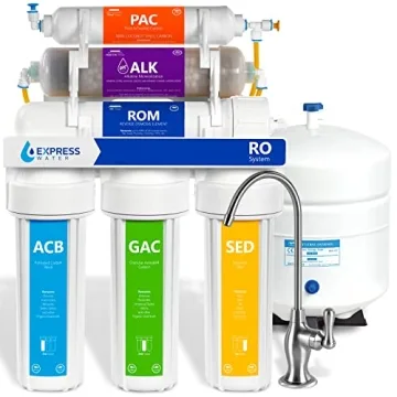 Express Water Reverse Osmosis Alkaline Water Filtration System – 10 Stage RO Water Filter with Fau...