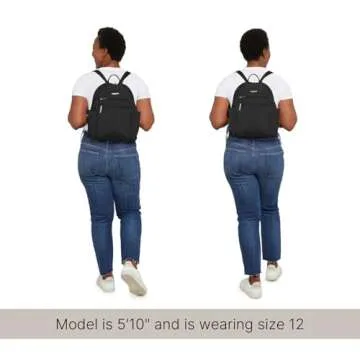 Securtex® Anti-theft Vacation Travel Backpack 10x13" Slash-Resistant Nylon Daypack w/RFID, Black