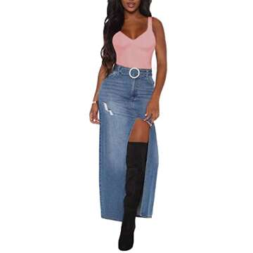 BelleLovin Women's Sweetheart Square V Neck sleeveless Tank Tops Bodysuits (Small, Pink)