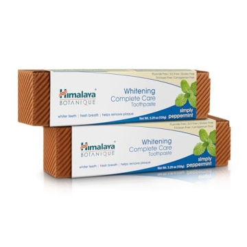 Himalaya Botanique Complete Care Whitening Toothpaste, Simply Peppermint, Fluoride Free for a Clean ...