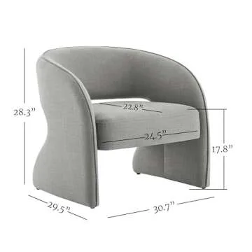 KISLOT Modern Accent Chair Elegant and Cozy Armchair for Living Room Bedroom Office, 34''W, Grey