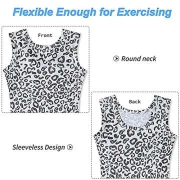 uideazone Gymnastics Leotards for Toddler Girls Kids 3t 4t 3-4 Years Old White Leopard Dance Unitards with Shorts 100