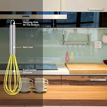 HOTEC Silicone Whisks Set Non-Slip Heat-Resistant Kitchen Tools